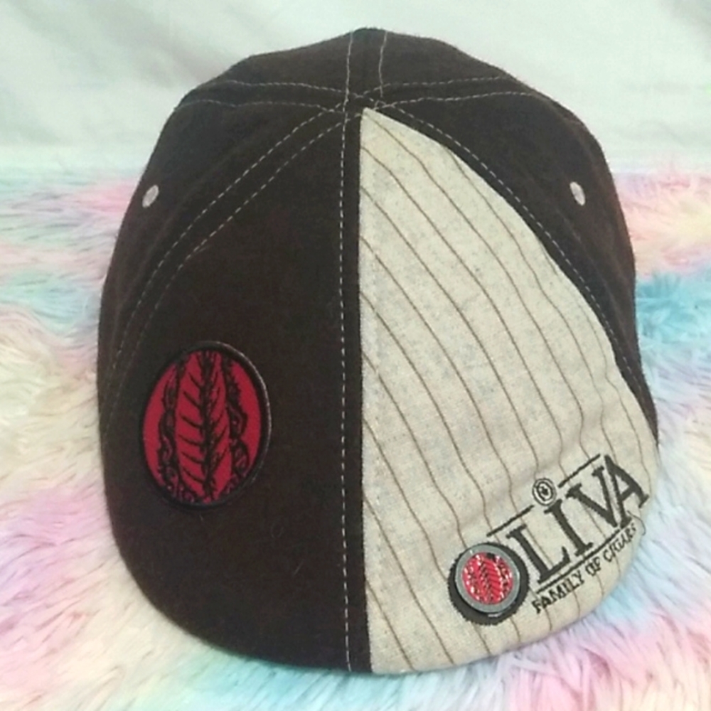 RARE! HTF! OLIVA Family Of Cigars Wool Blend Newsboy Vintage Hat Like New